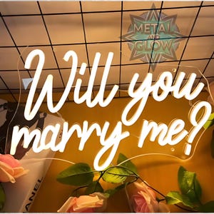 ¿Quieres casarte conmigo? Luz de neón / Letrero de propuesta LED / Decoración romántica para propuesta de boda / Colores personalizables, luz de neón para el hogar, regalos