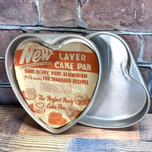 Vintage 2er Set Aluminium herzförmige Schichtkuchenformen