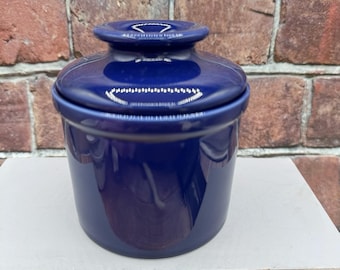 The Original Butter Bell Crock Dish Cobalt Blue Kitchen 2pc Farmhouse Country