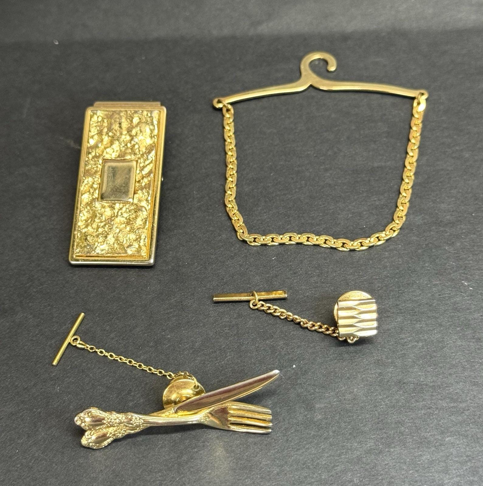 ヴィンテージ 4点 メンズジュエリーセット ゴールドトーン タイタック