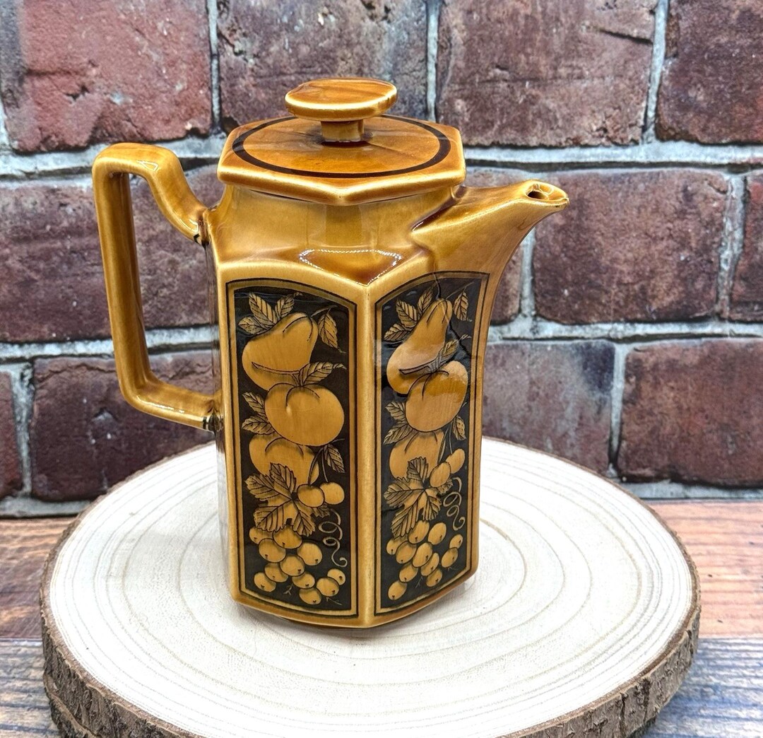 Vintage 1970S Metasco Japan Coffee/tea Pitcher With Lid Glazed