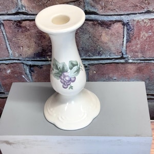 Vintage Pfaltzgraff Grapevine 6 1/2&quot; Tall Taper Candlestick Holder Stoneware
