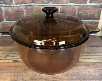 Corning Vision 4.5L Bernsteinglas Dutch Oven mit Deckel Vintage Kochgeschirr Lagertopf