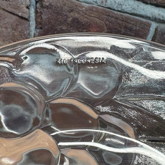 ヴィンテージ エンボス加工ガラスサラダプレート 6枚セット Kig