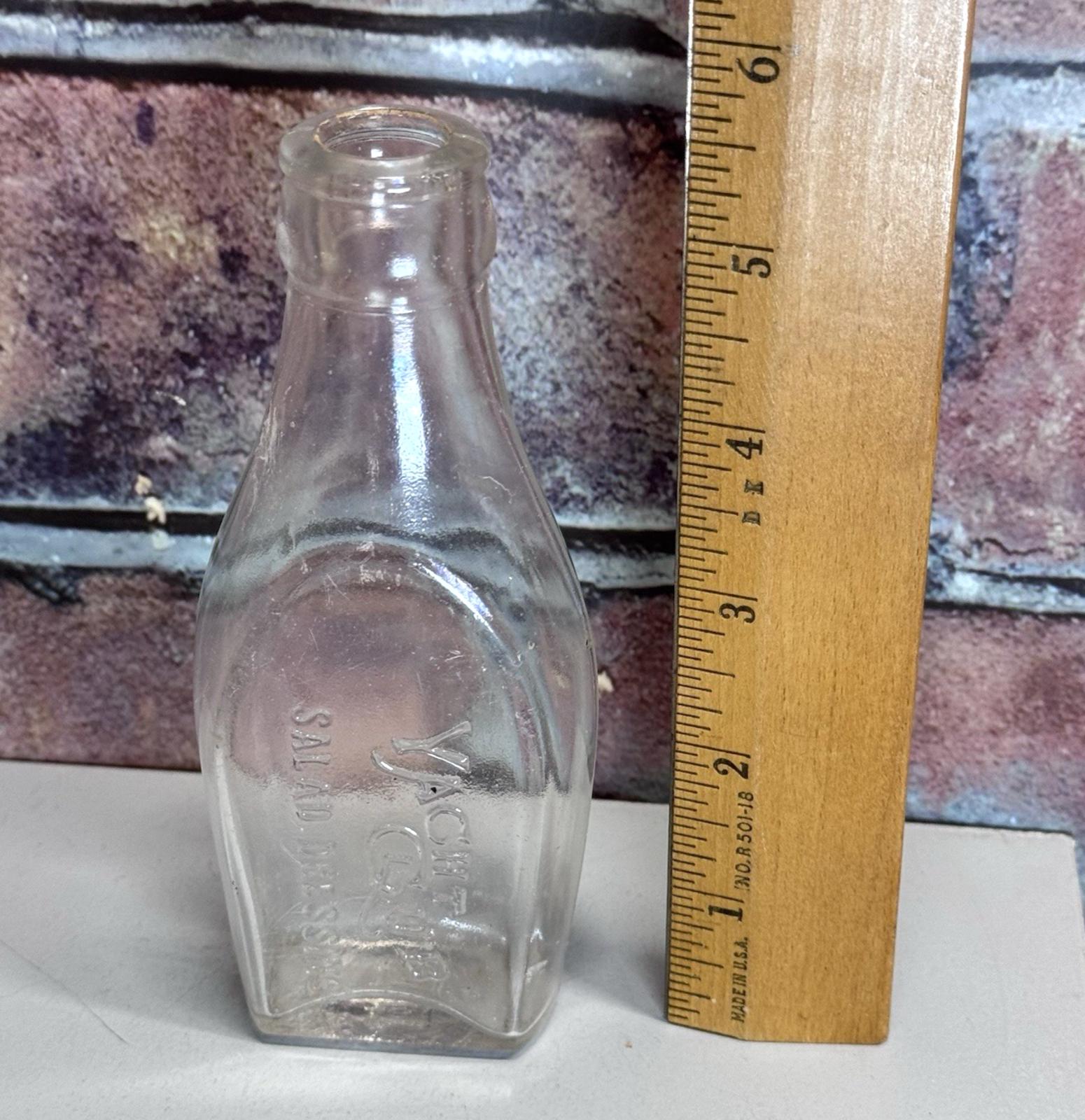 Vintage Yacht Club Glass Salad Dressing Bottle Chicago Embossed Glass 5.75"  - Etsy
