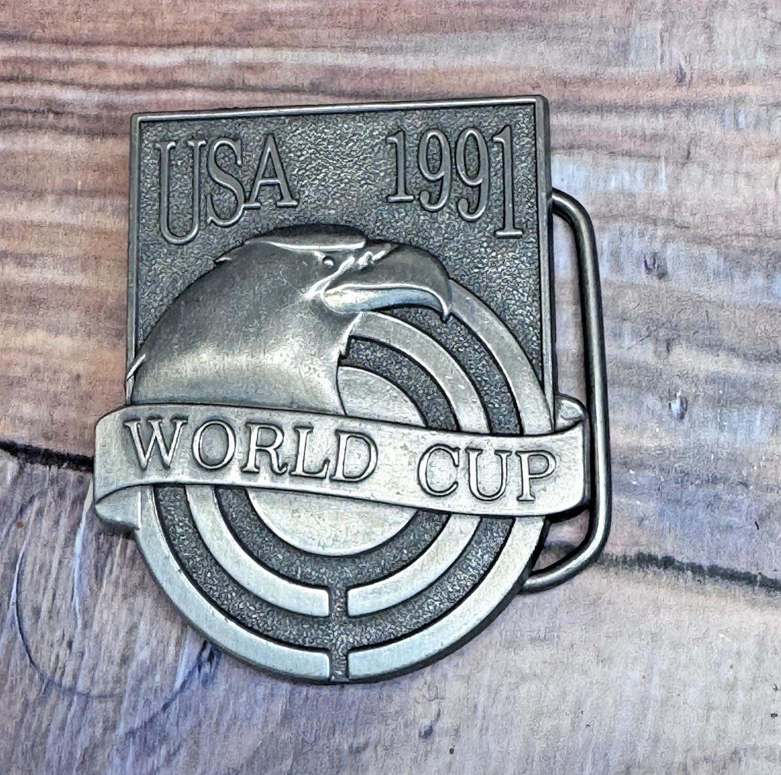 Vintage Belt Buckle USA 1991 World Cup Eagle & Bullseye 