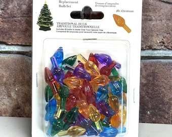 Mr. Christmas Traditional Ceramic Tree Replacement Bulb Set of 50 New Sealed NIP