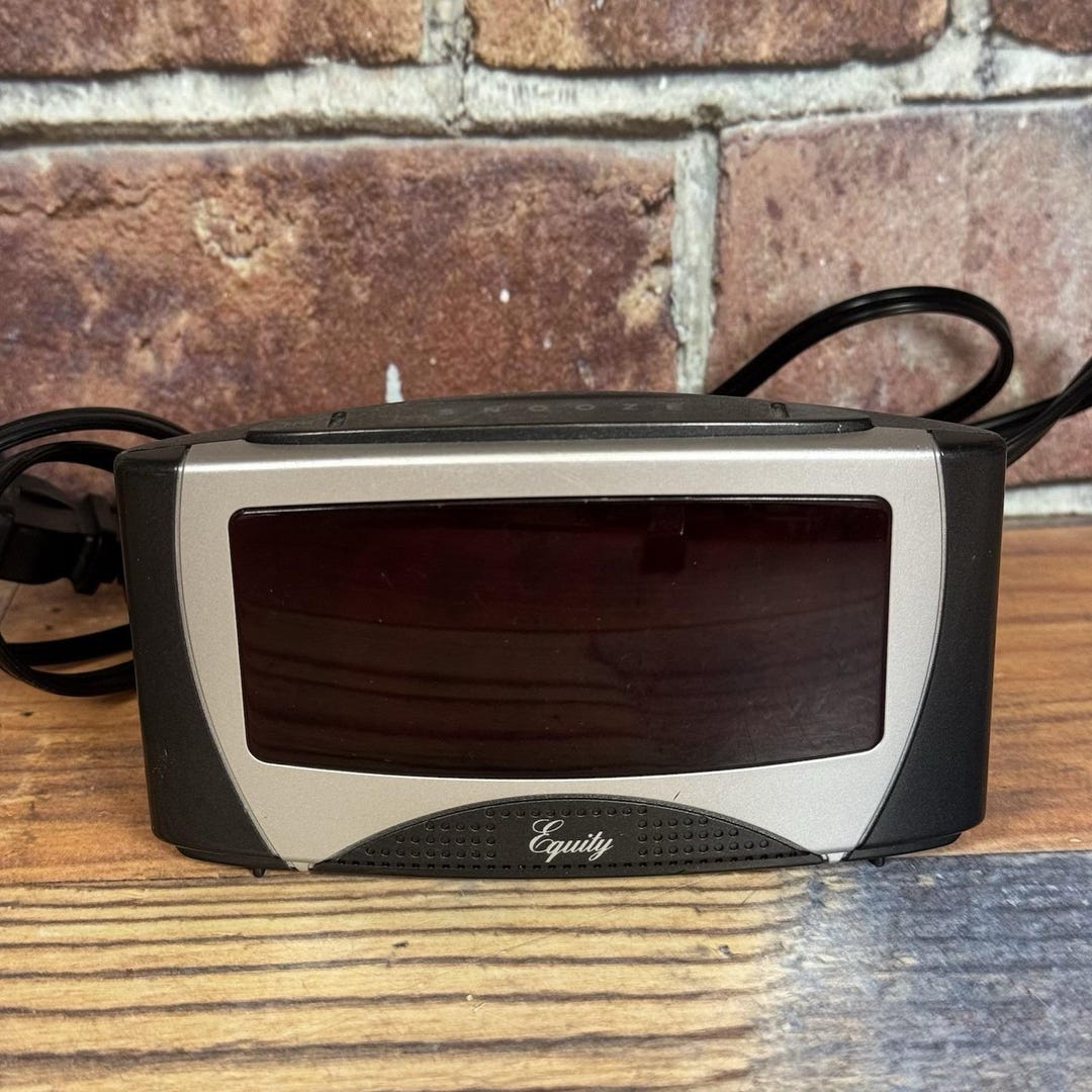 Vintage Equity Digital Alarm Clock Large Red Display Tested Battery ...