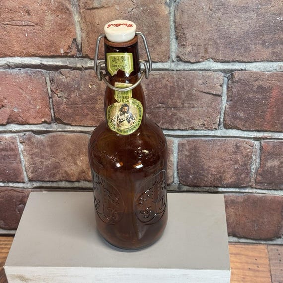 ヴィンテージ グロルシュ ビール瓶 磁器 スイング フリップトップ