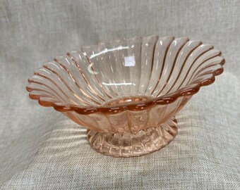 Federal Glass Diana pattern Medium sized Pink Depression Glass Candy/ Nut Bowl