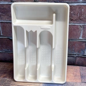 Vtg Rubbermaid Flatware Tray Holder 2919 Almond Silverware Utensil Organizer