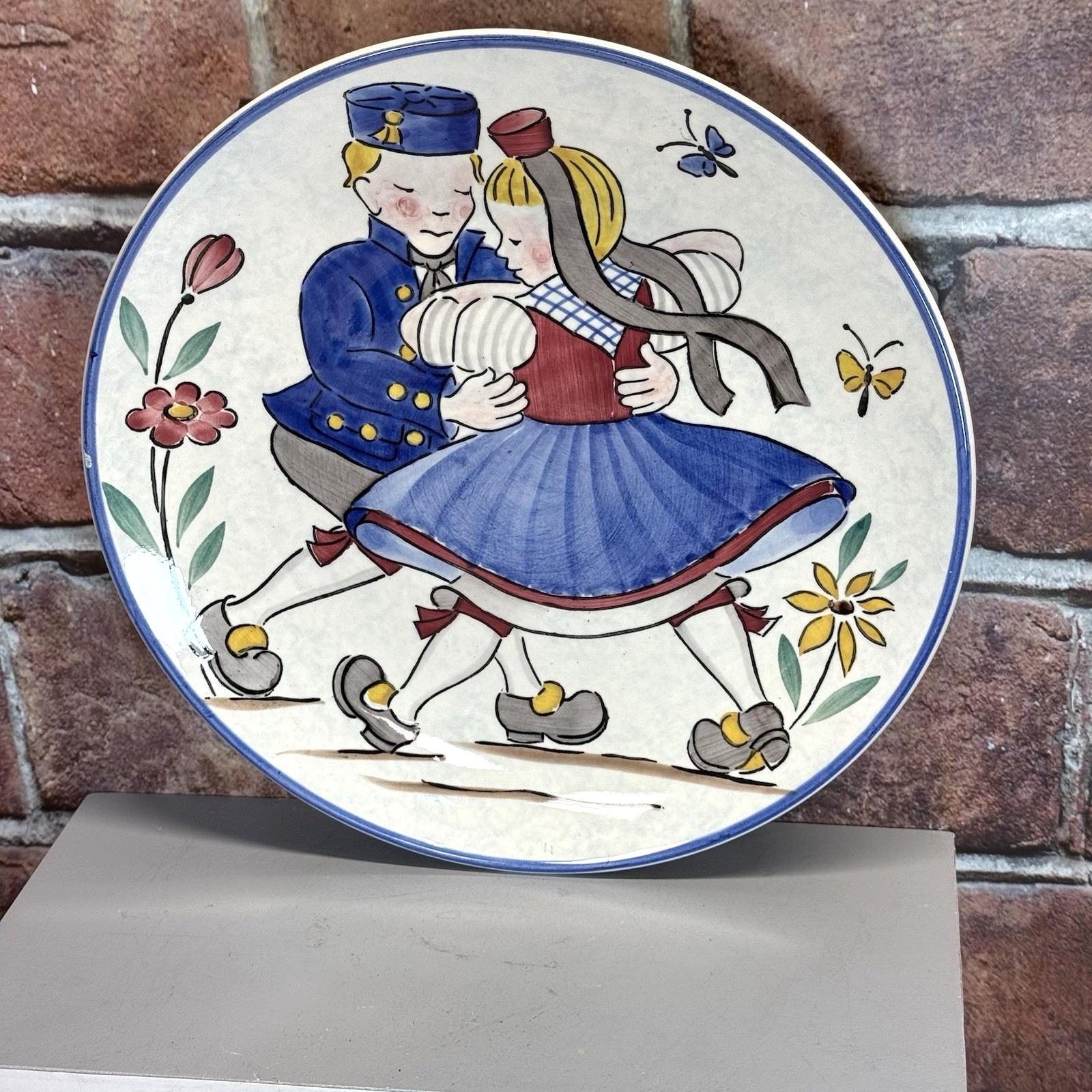 プレート 2枚 アンティーク ヴェヒタースバッハ Waechtersbach 白 Vtg Waechtersbach West Germany Dancing Couple Plate Folk Art Hand