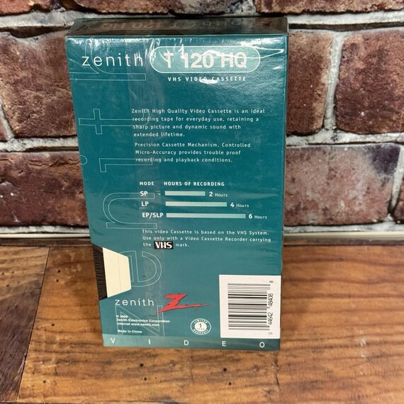 Zenith T 120 HQ Blank VHS VCR Tapes Video Cassette 6 Hours
