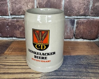 Gerz Dinkelacker Biere Aus Stuttgart 0,5 L Taza de cerveza de gres de Alemania Occidental
