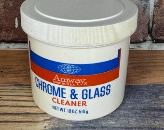 Detergente per cromo e vetri Amway Vintage 1973 18 oz per auto e casa, prodotto negli Stati Uniti