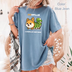 Funny DOG-erpillar Unisex Garment-Dyed T-shirt, Dog Lover Gift, Animal Tee, Cute Pet Shirt, Dog Mom, Dog Dad, Birthday Present