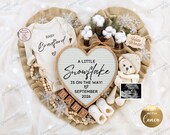 Winter Snowflake Pregnancy Announcement, Gender Neutral Baby Reveal (Digital Download)