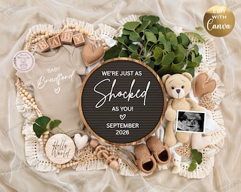 Gender Neutral Pregnancy Announcement, Social Media Baby Reveal (Digital Template)
