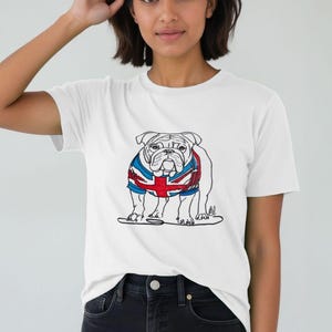 Women's Organic Cotton T-shirt With British Bulldog Graphic Print