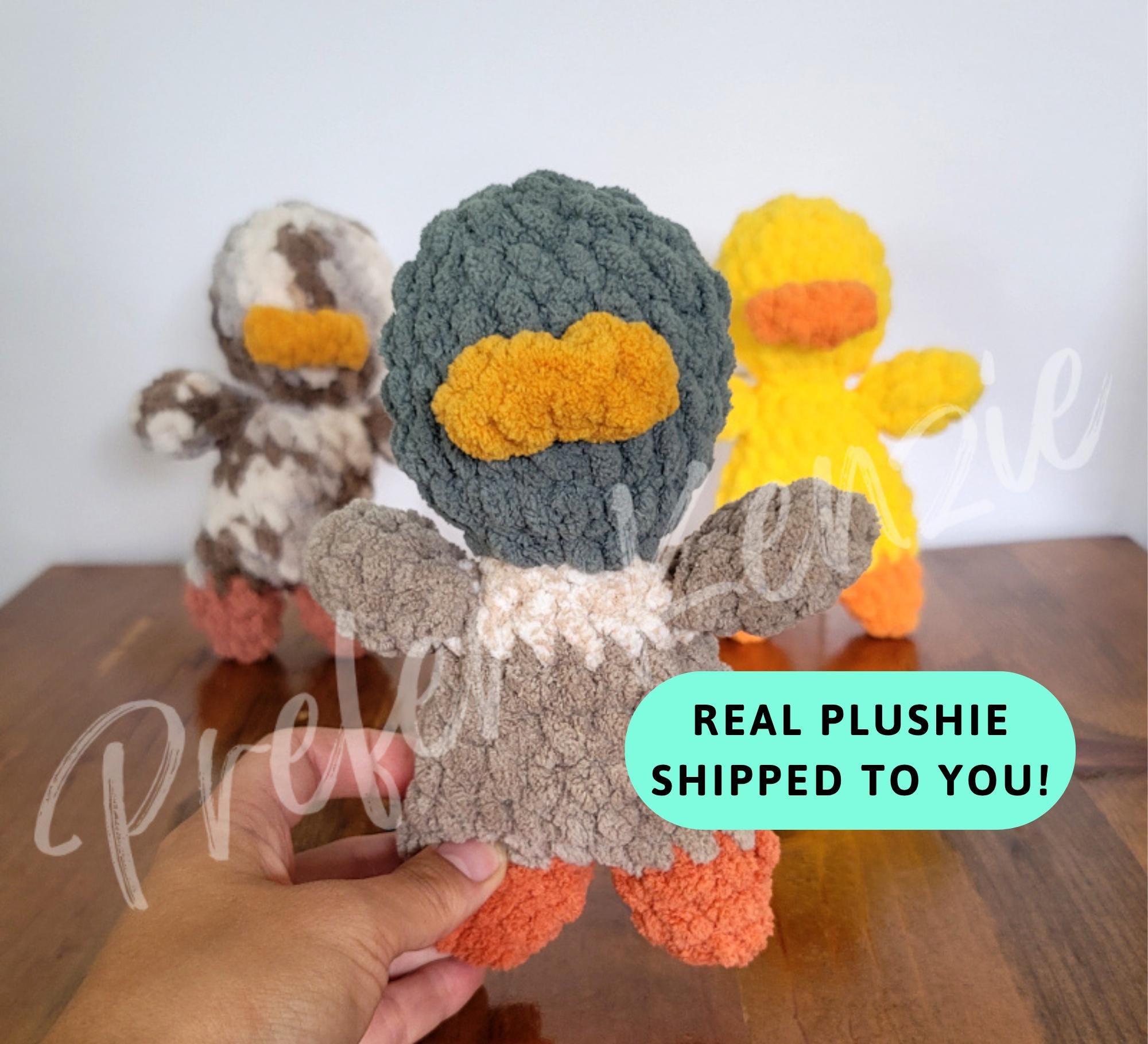 Mini Duck Plushie • Baby Safe Crochet Duck Toy • Handmade Soft Yarn Plush • Crochet Duck Mallard • Baby Stuffed Animal Gift