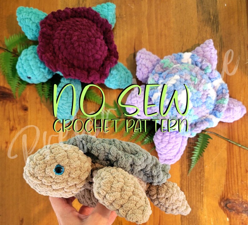 No Sew Sea Turtle Crochet Pattern • Plush PDF Tutorial Video - Etsy