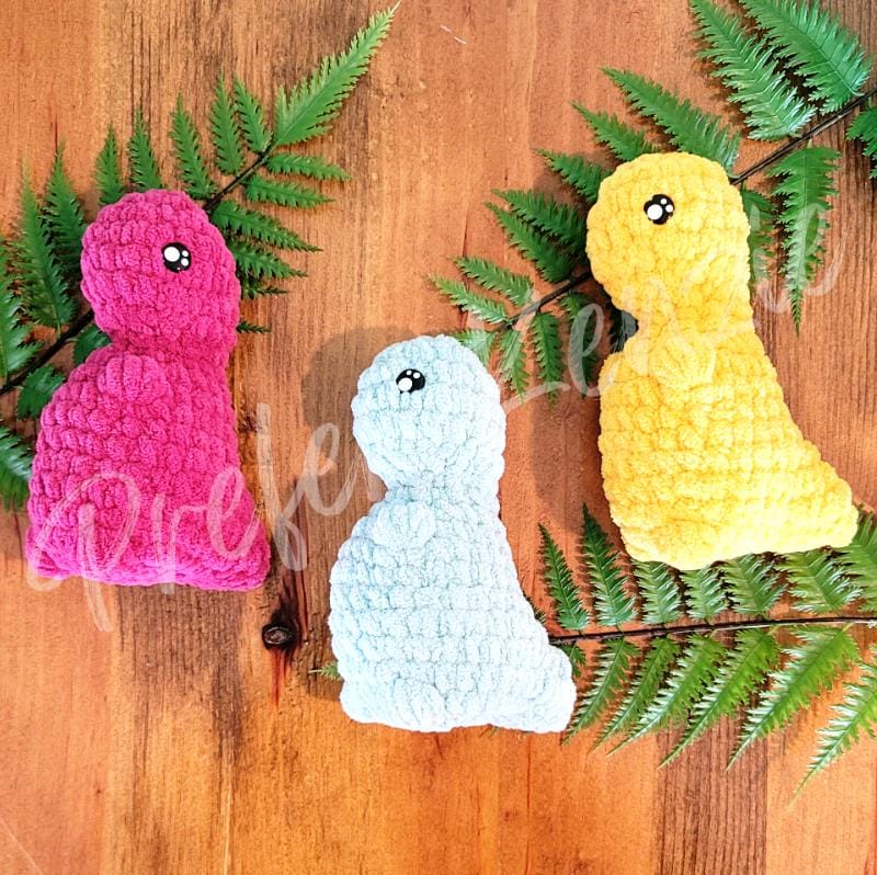 Mini Chubby Dinosaur Crochet Pattern • Amigurumi Dino PDF Pattern • No Sew Plush Dinosaur Toy Pattern • Soft Yarn Stuffed Animal DIY - Thumbnail 6