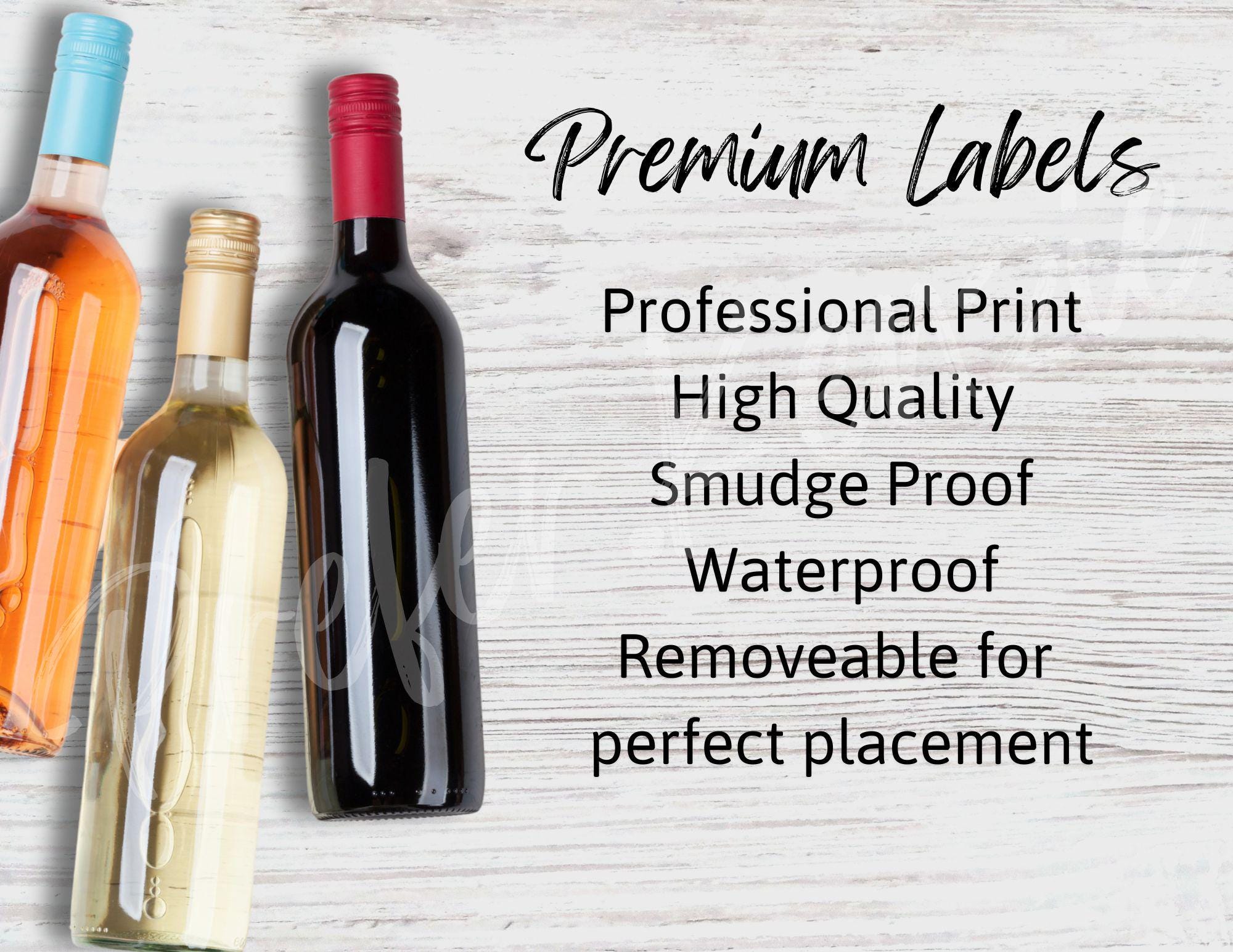Personalized Wedding Table Numbers • Anniversary Bottle Labels • Black Arch Light Color • 1 - 100 • Custom Color Stickers • Wine • Champagne - Thumbnail 6