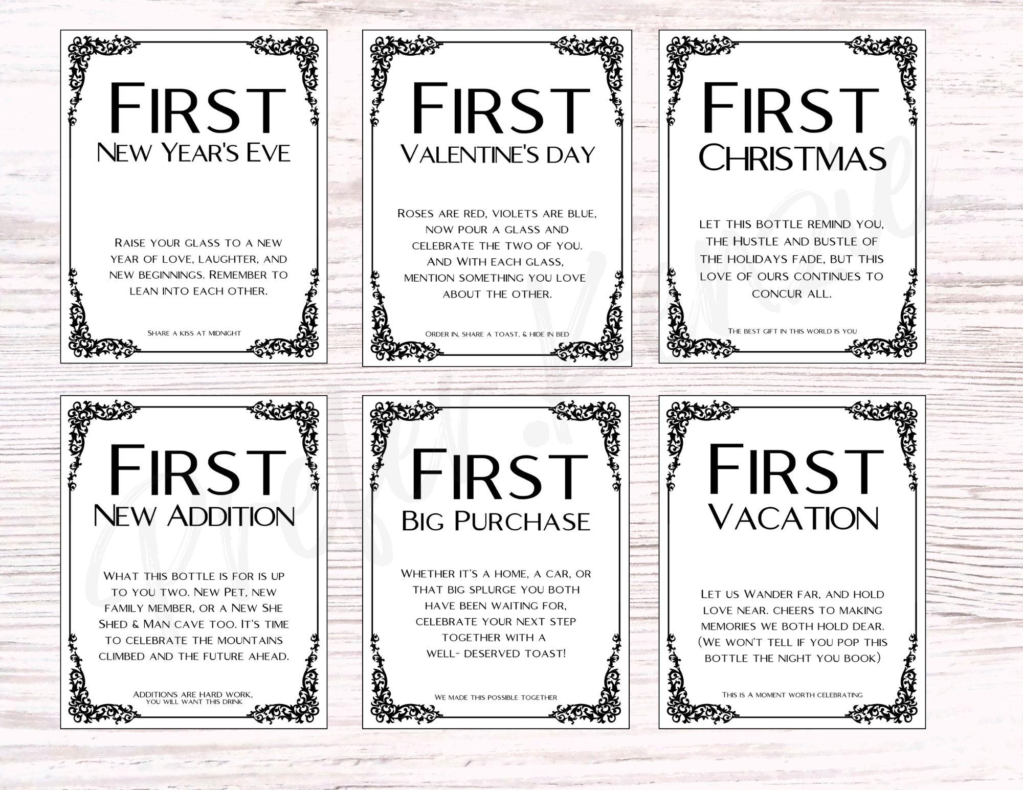 12 Marriage Milestone Wine & Bottle Labels • 12 Unique Designs 12 Pack • Wine • Champagne Beer • Mini Sizes - Thumbnail 6