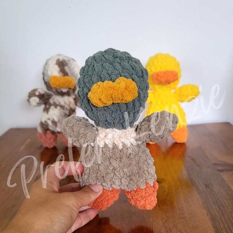 Mini Duck Plushie • Baby Safe Crochet Duck Toy • Handmade Soft Yarn Plush • Crochet Duck Mallard • Baby Stuffed Animal Gift - Thumbnail 2