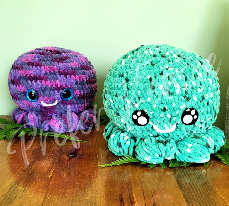 Chubby Octopus Crochet Pattern •  Amigurumi Octopus PDF Pattern • No Sew Plush Octopus Toy Pattern •  Soft Yarn Stuffed Animal DIY - Thumbnail 3