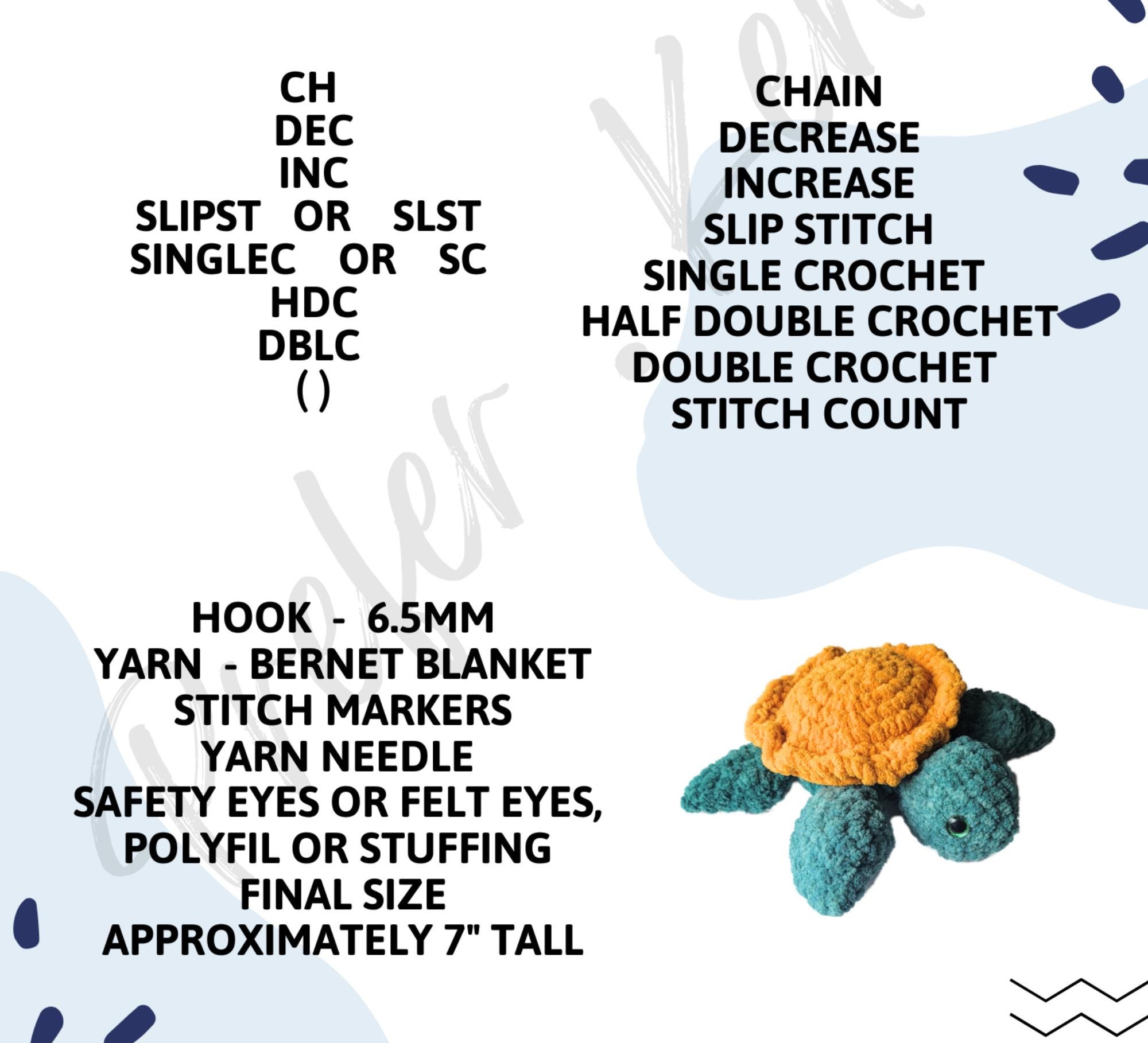 Mini Sea Turtle Crochet Pattern • Amigurumi Turtle PDF Pattern • Plush Turtle Toy Pattern • Soft Yarn Stuffed Animal DIY - Thumbnail 7