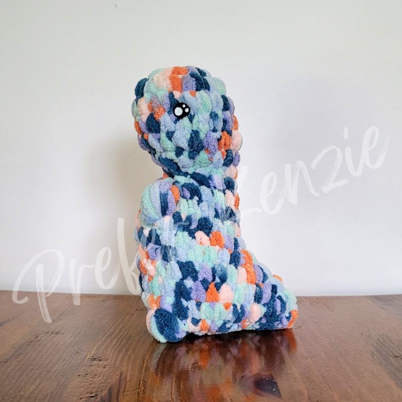 Mini Dinosaur Plushie • Handmade Chubby Dino Crochet Toy • Soft Yarn Stuffed Animal • Chubby Dinosaur • Ready to Ship Gift - Thumbnail 7