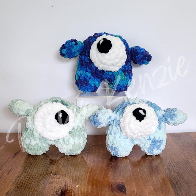 Monster Plushie • Handmade Crochet Plush Toy • Soft Blanket Yarn • Baby Gift Toddler Toy • Ready to Ship Gift - Thumbnail 6