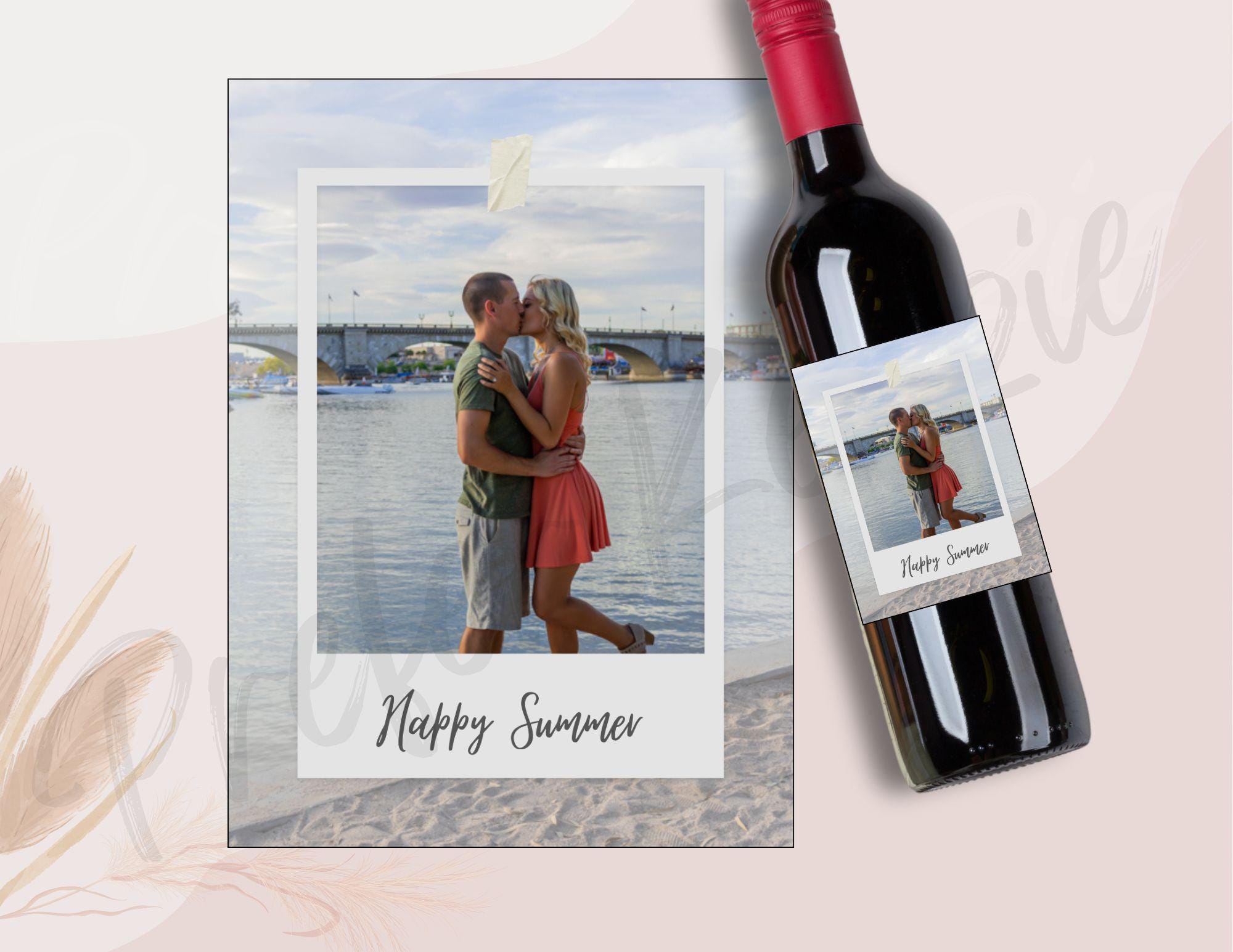 Personalized Photo Wine Labels • Custom Polaroid Bottle Stickers • Easy Gift Idea • Wine • Champagne • Mini Sizes • Waterproof - Thumbnail 5