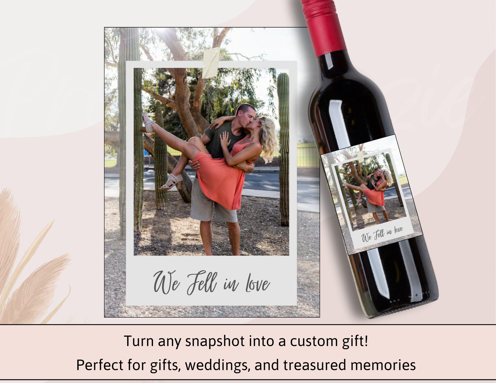 Personalized Photo Wine Labels • Custom Polaroid Bottle Stickers • Easy Gift Idea • Wine • Champagne • Mini Sizes • Waterproof - Thumbnail 6