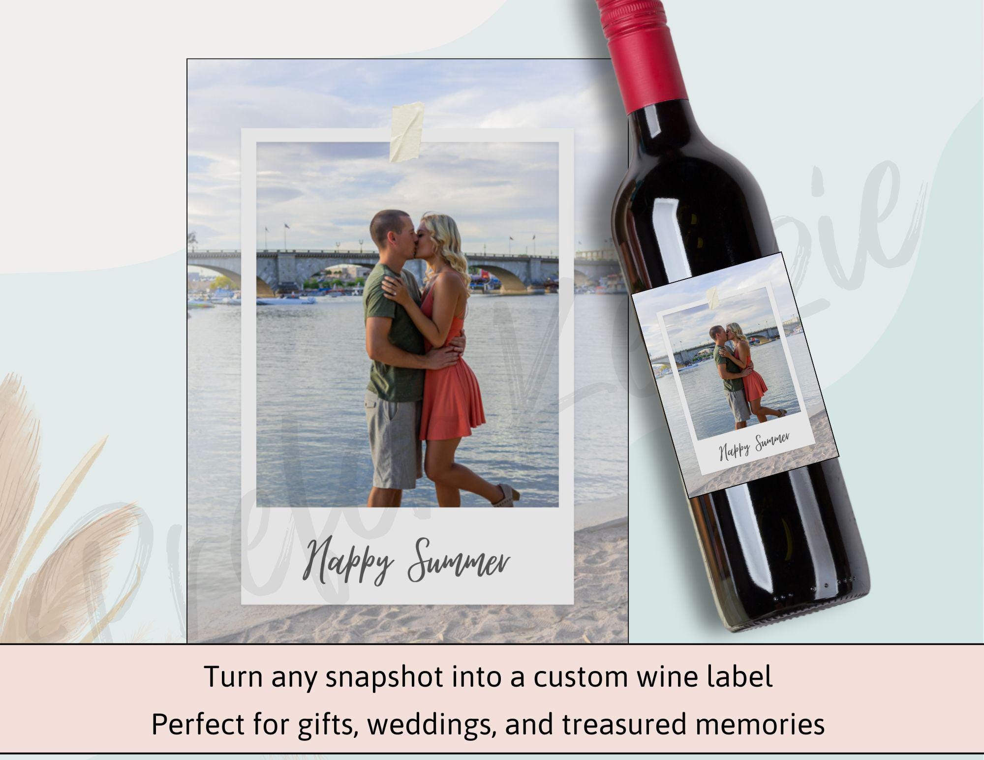 Personalized Photo Wine Labels • Custom Polaroid Bottle Stickers • Easy Gift Idea • Wine • Champagne • Mini Sizes • Waterproof - Thumbnail 6