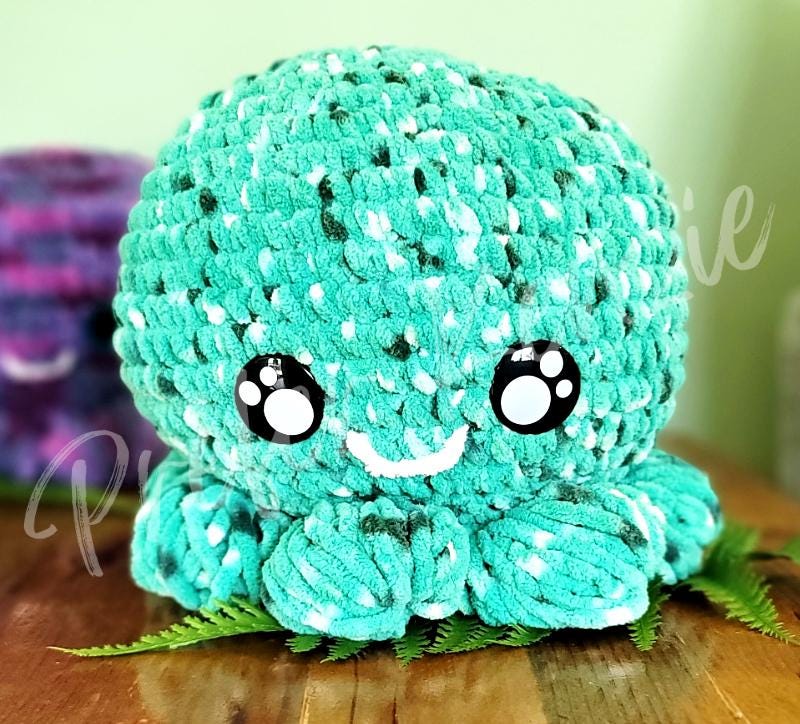 Chubby Octopus Crochet Pattern •  Amigurumi Octopus PDF Pattern • No Sew Plush Octopus Toy Pattern •  Soft Yarn Stuffed Animal DIY - Thumbnail 7