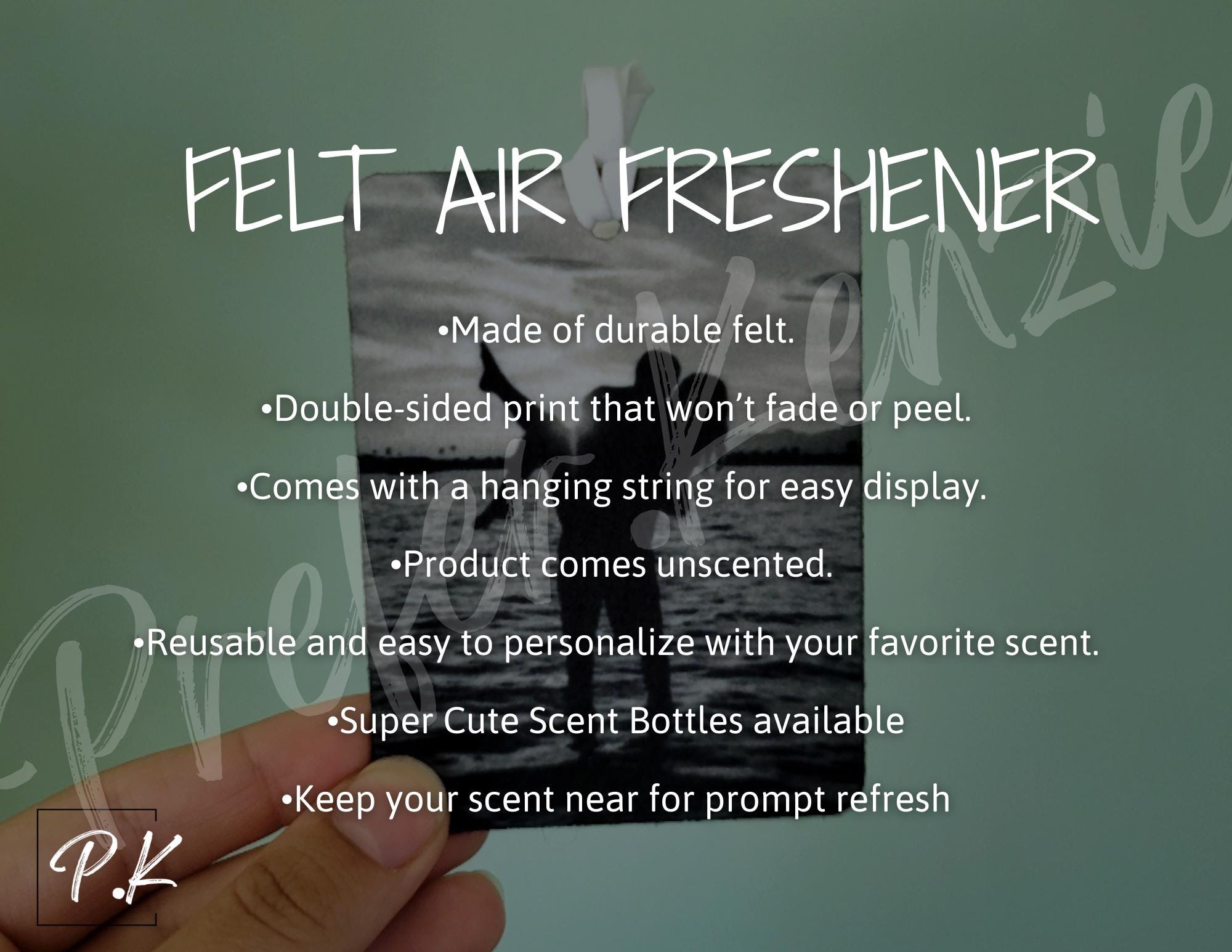 Personalized Picture Air Freshener • Custom Car Freshie • Unique Car Accessories • Photo Freshie Gift • Cute Rear View Mirror Decor - Thumbnail 7