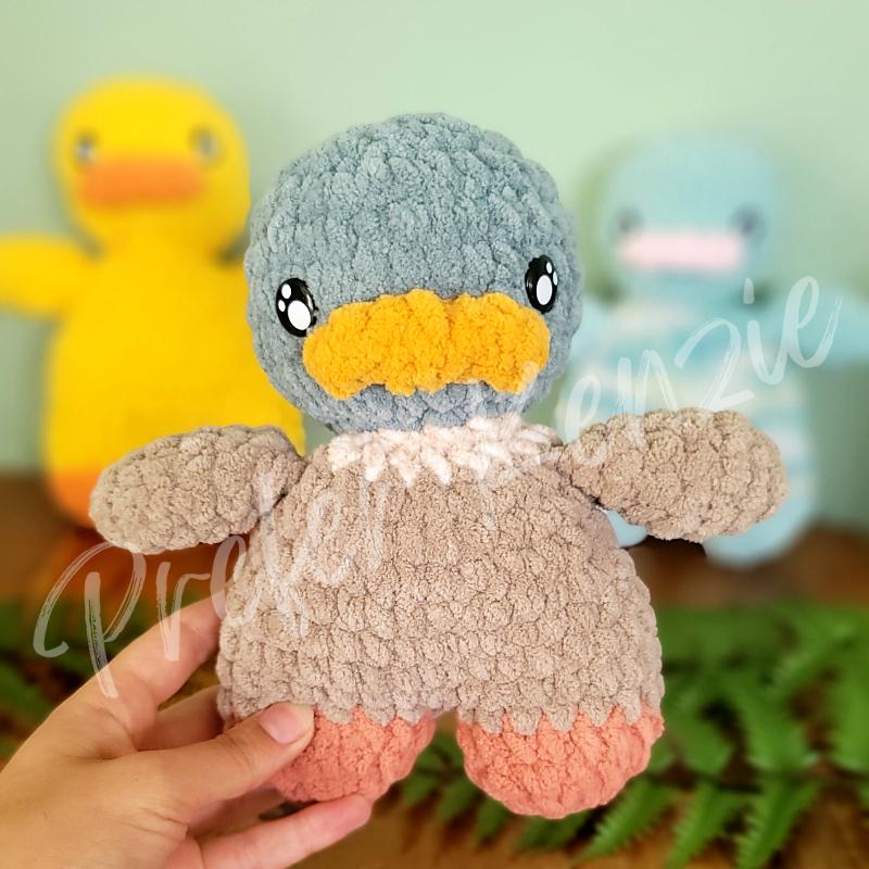 Duck Plushie • Crochet Duck Toy • Handmade Soft Yarn Plush • Crochet Duck Mallard •  Ready to Ship Stuffed Animal Gift - Thumbnail 6