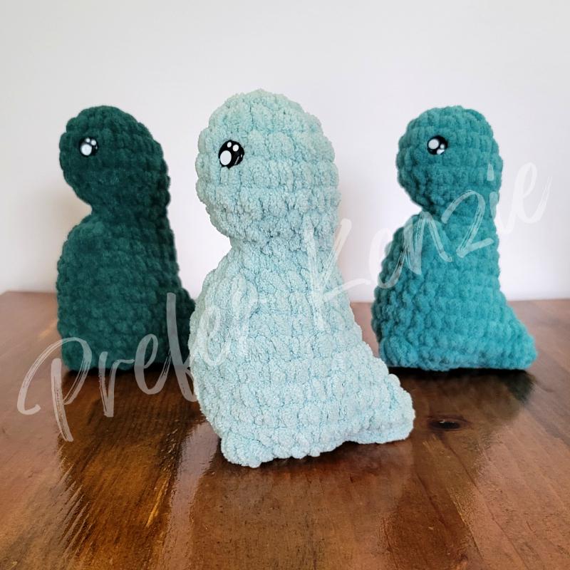 Mini Dinosaur Plushie • Handmade Chubby Dino Crochet Toy • Soft Yarn Stuffed Animal • Chubby Dinosaur • Ready to Ship Gift - Thumbnail 5
