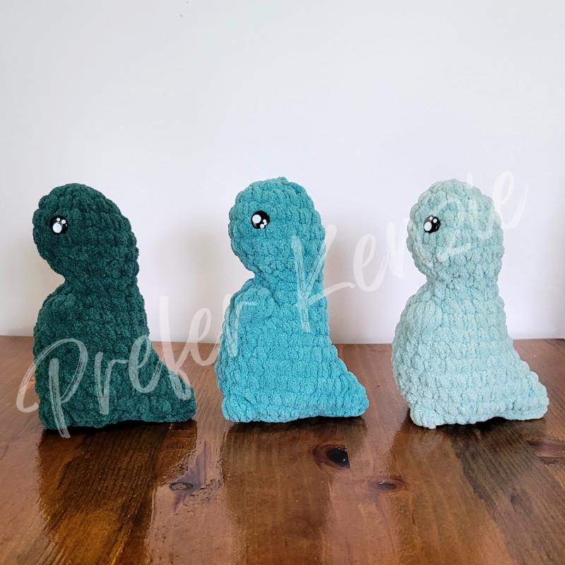 Mini Dinosaur Plushie • Handmade Chubby Dino Crochet Toy • Soft Yarn Stuffed Animal • Chubby Dinosaur • Ready to Ship Gift - Thumbnail 4