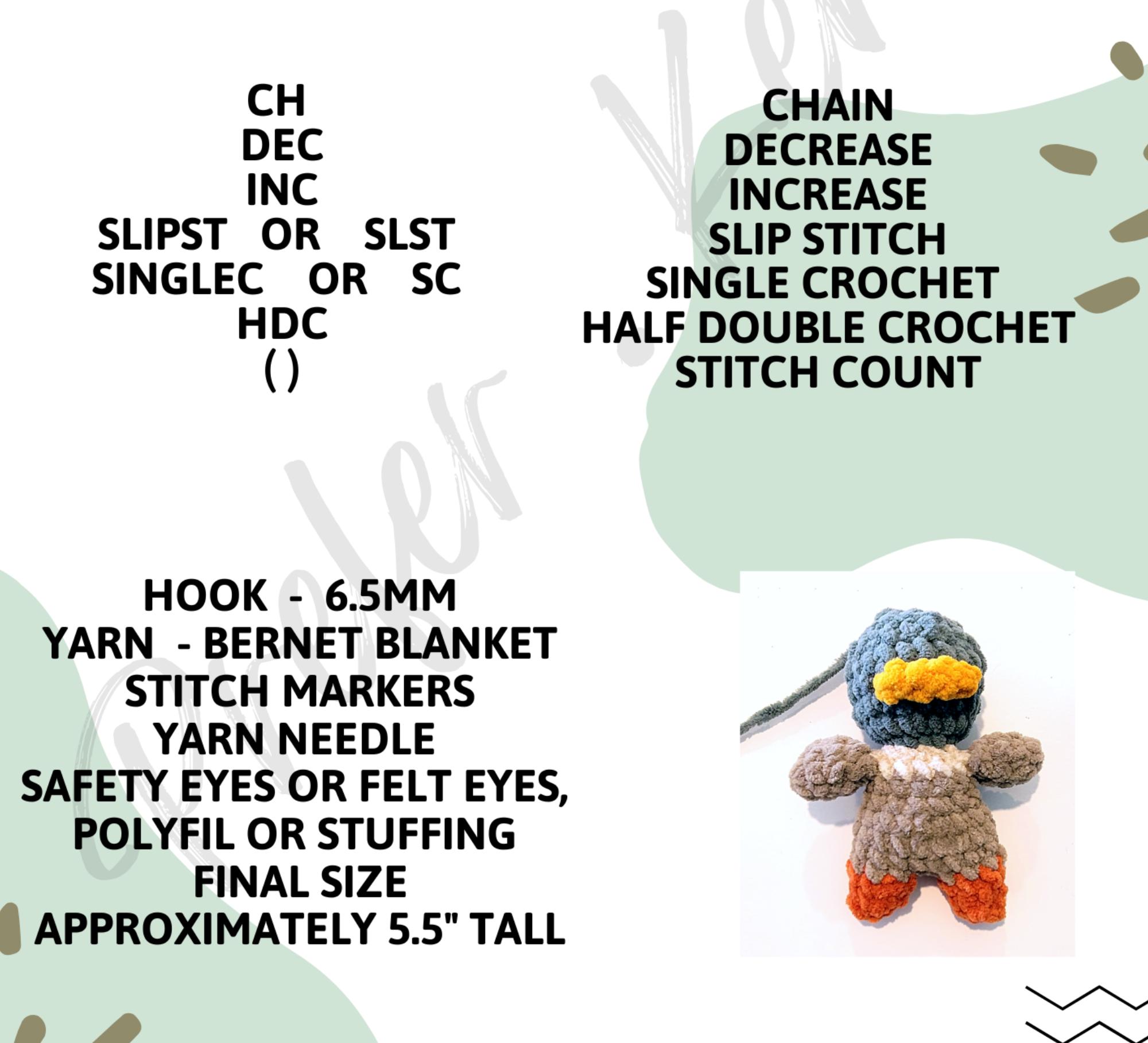 Mini Mallard Duck Crochet Pattern •  Amigurumi Duck PDF Pattern • No Sew Plush Duck Toy Pattern •  Soft Yarn Stuffed Animal DIY - Thumbnail 5
