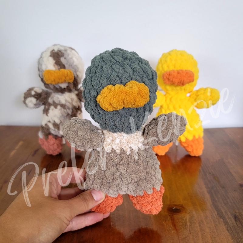 Mini Duck Plushie • Baby Safe Crochet Duck Toy • Handmade Soft Yarn Plush • Crochet Duck Mallard • Baby Stuffed Animal Gift - Thumbnail 3
