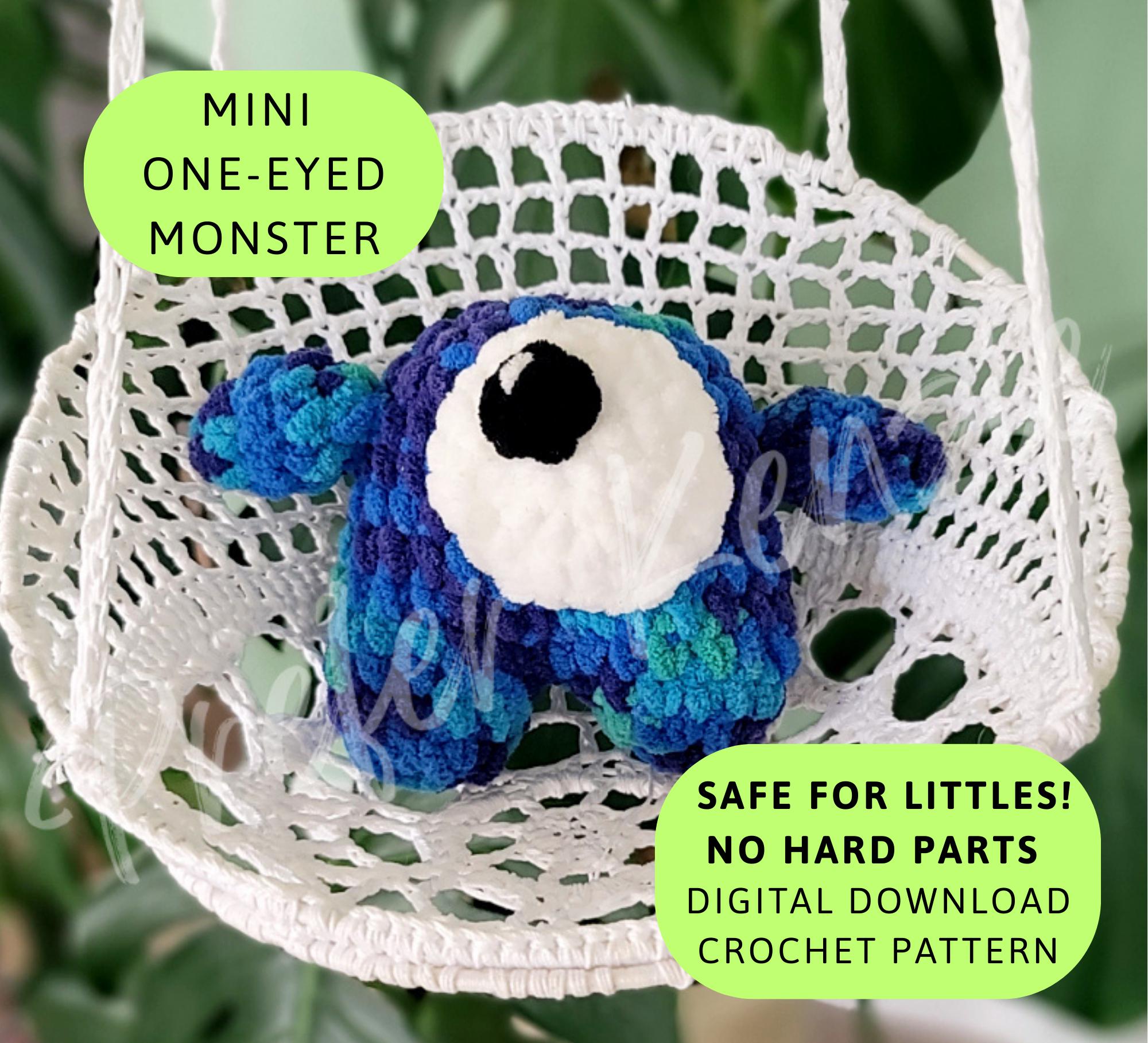 Mini Monster Crochet Pattern • One-Eyed Plush PDF • Beginner Amigurumi Pattern • Soft Yarn DIY Toy • One Eye Monster Crochet Download