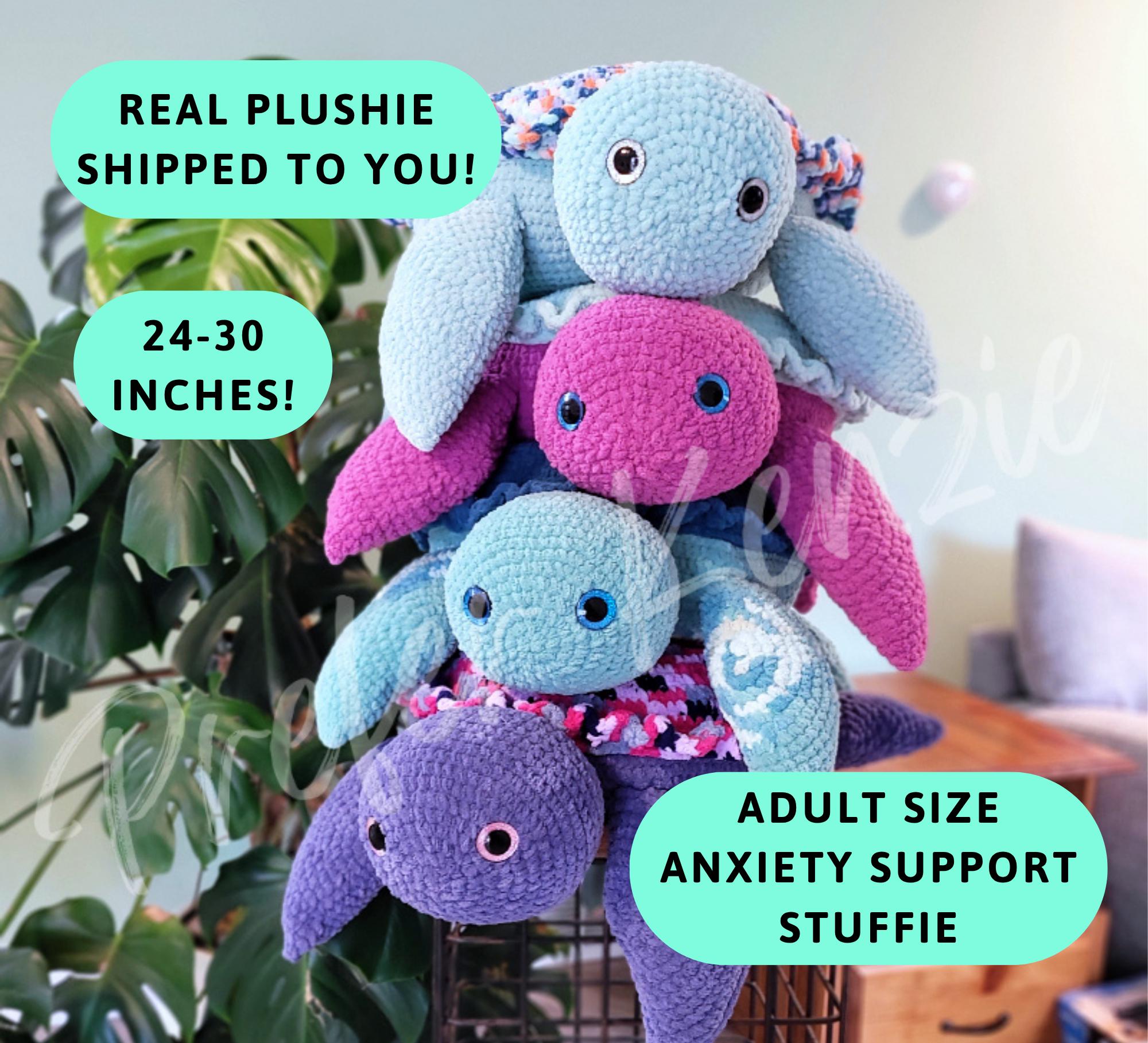 Anxiety Turtle • Adult Size Plush Turtle Toy • Emotional Support Relief Gift • Soft Yarn • 24–30" Crochet Stuffed Animal • Ready to Ship - Image 1