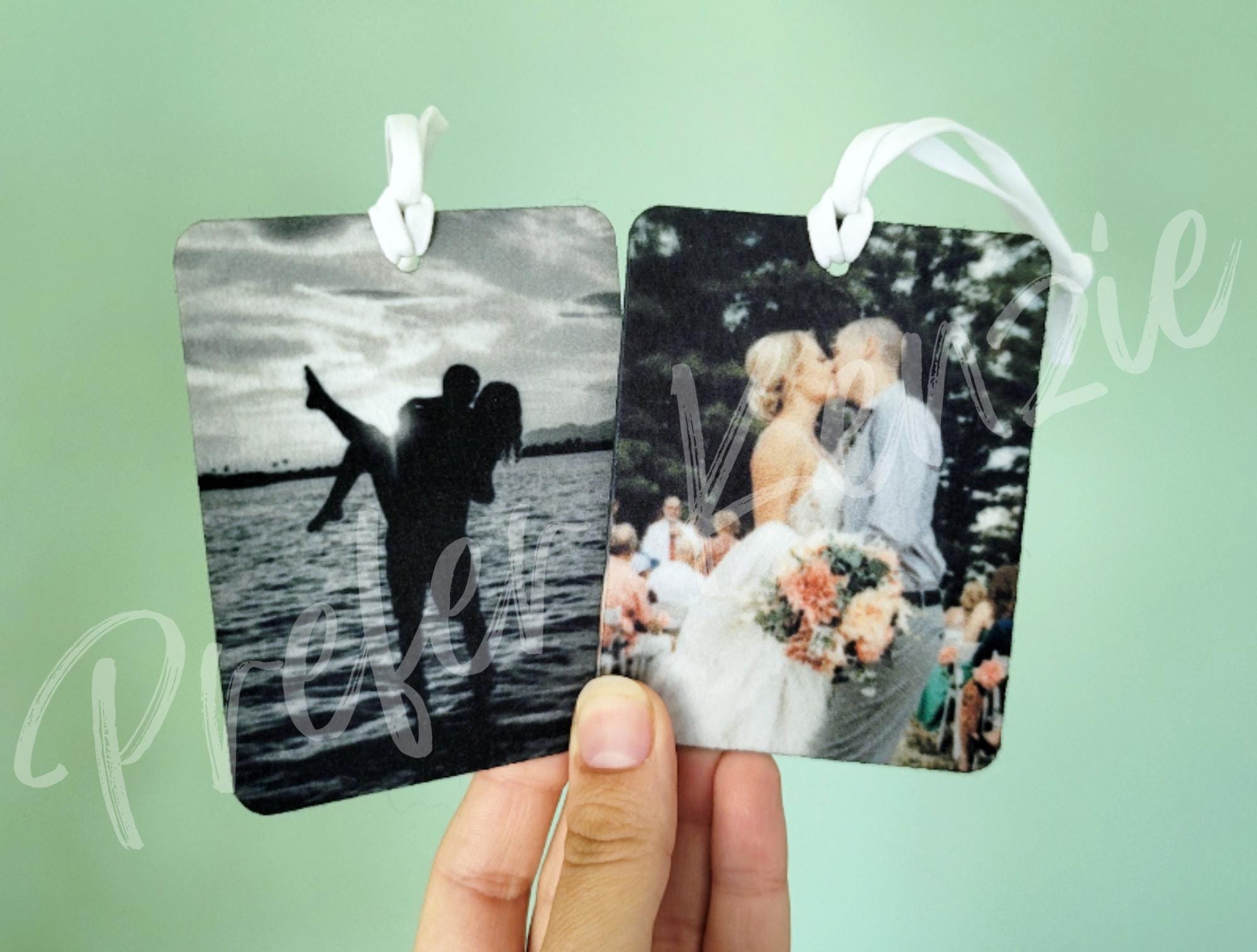 Personalized Picture Air Freshener • Custom Car Freshie • Unique Car Accessories • Photo Freshie Gift • Cute Rear View Mirror Decor - Thumbnail 3