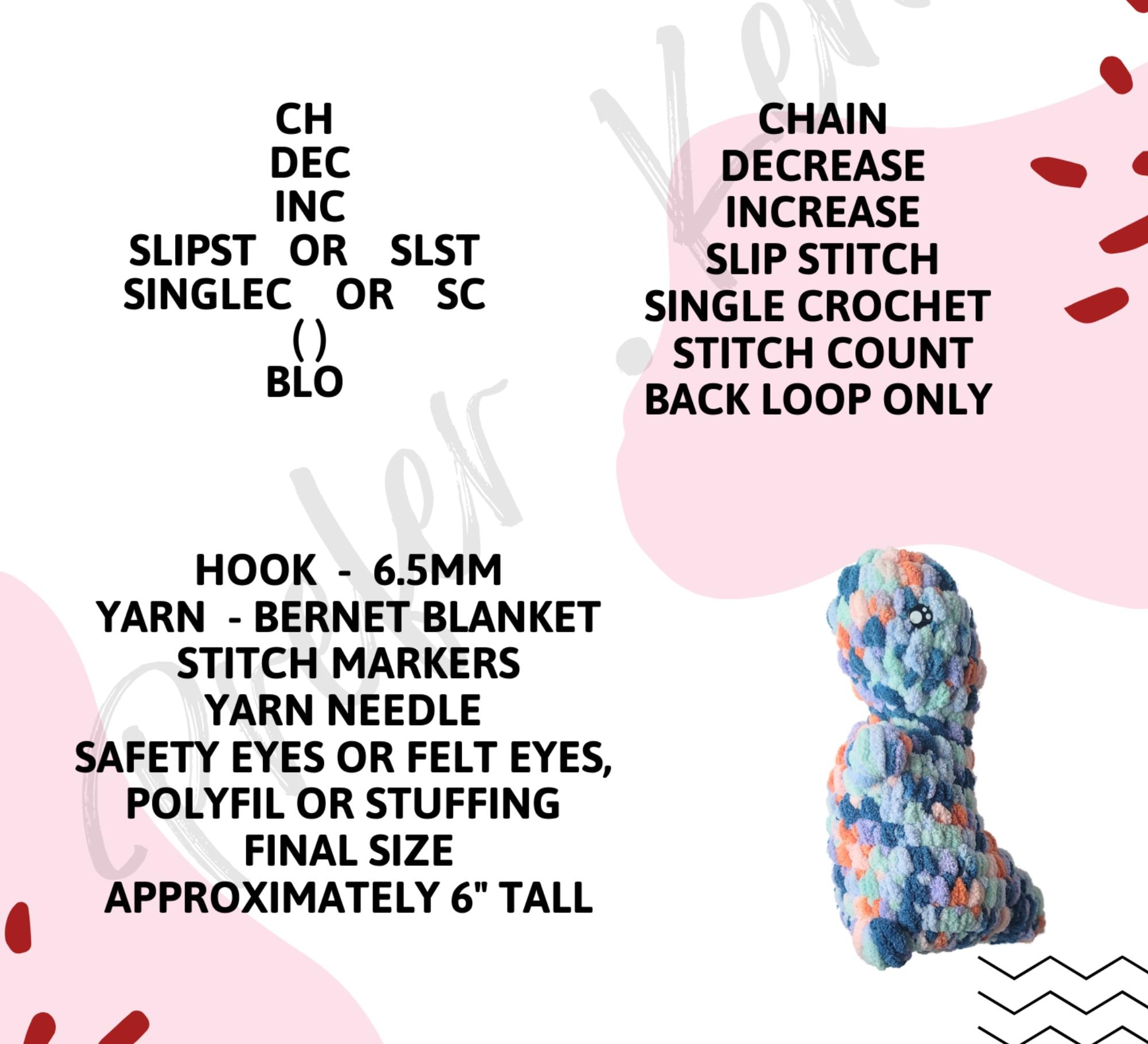 Mini Chubby Dinosaur Crochet Pattern • Amigurumi Dino PDF Pattern • No Sew Plush Dinosaur Toy Pattern • Soft Yarn Stuffed Animal DIY - Thumbnail 5