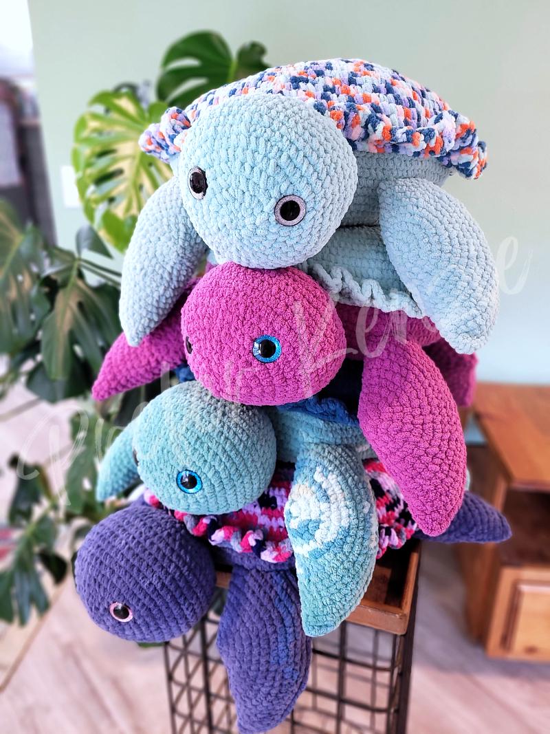 Anxiety Turtle • Adult Size Plush Turtle Toy • Emotional Support Relief Gift • Soft Yarn • 24–30" Crochet Stuffed Animal • Ready to Ship - Thumbnail 2