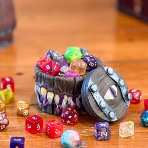 Mimic Dice Vault D&D player dice box monster style gift for player for fantasy ttrpg gift 3dprinted dice holder ttrpg for characters collect