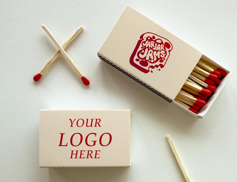 Personalized Matches, Custom Double-sided Logo Matchbox, Large Match Boxes, Custom Logo Matches, Custom Matchbooks, Matches for Business image 1